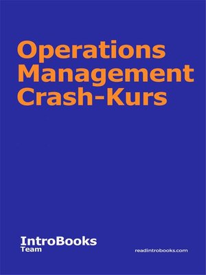 cover image of Operations Management Crash-Kurs